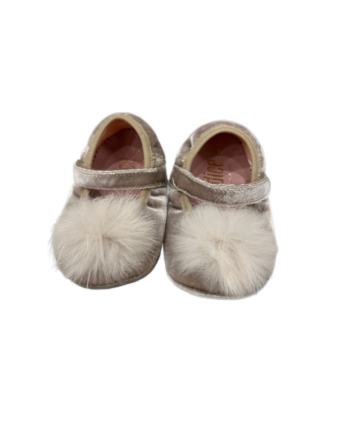 Ballerina neonata da culla in velluto con pon pon Indice