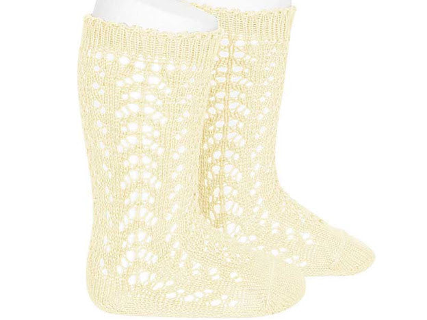 Calzini bimbo lunghi alti dettaglio traforato Condor