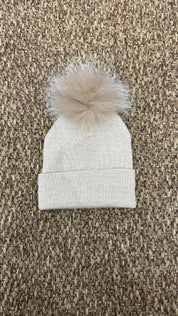 Cappello bimbi liscio con pon pon Enfant Made in Italy