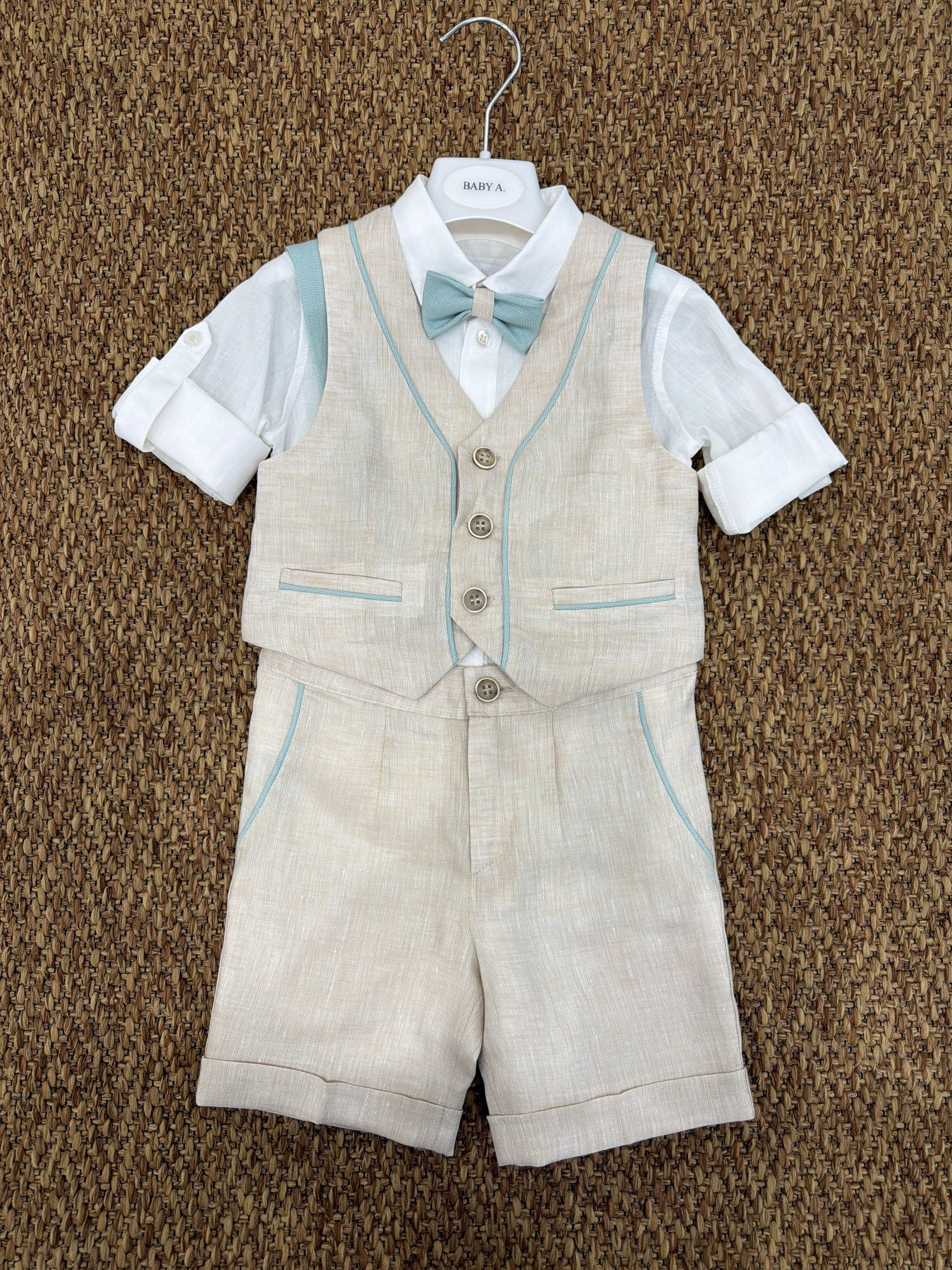 Completo bambino cerimonia 4pz con panciotto e papillon Baby A