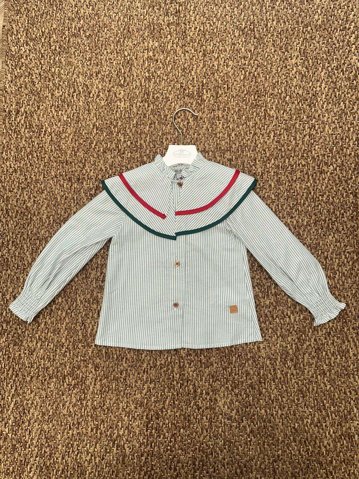 Camicia bambina con collo doppio volant Jose Varon