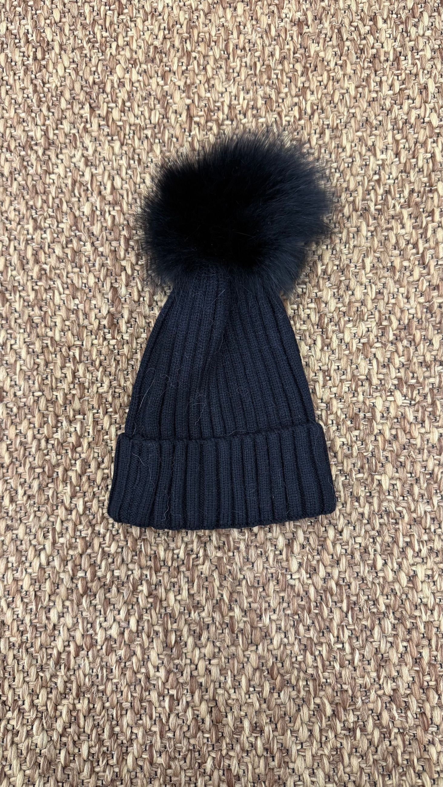 Cappello bimbi a costine pon pon Enfant Made in Italy