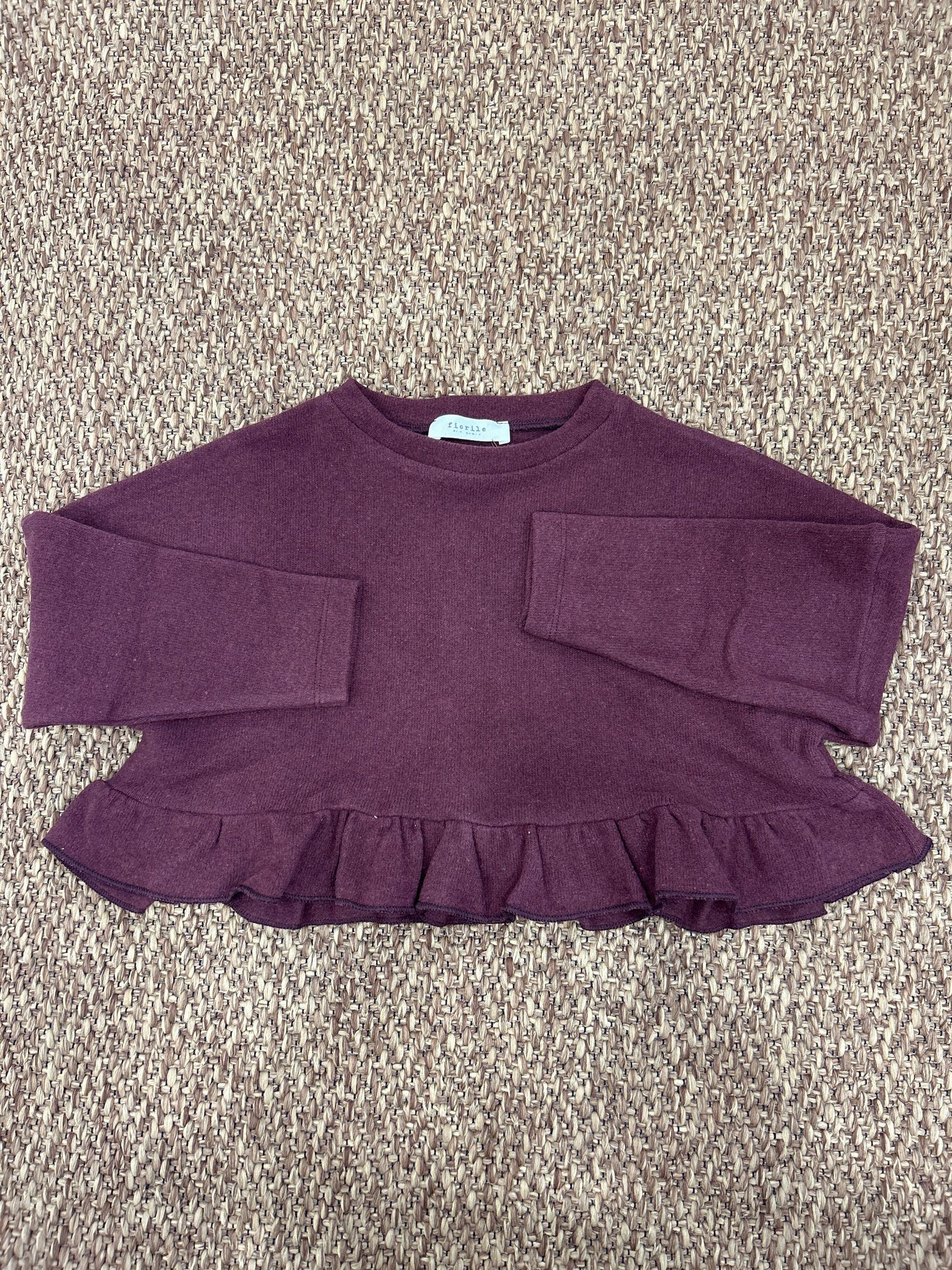 Maglioncino bimba a righe con volant Fiorile