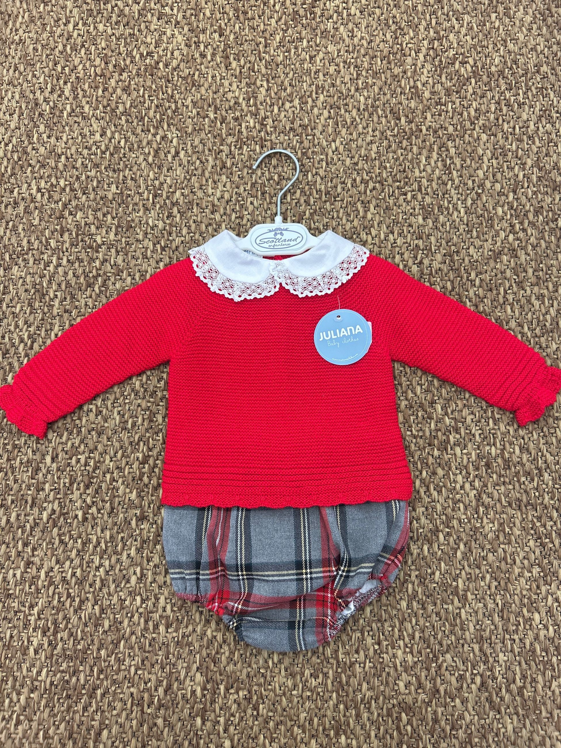 Completo bimba scozzese e merletto Juliana