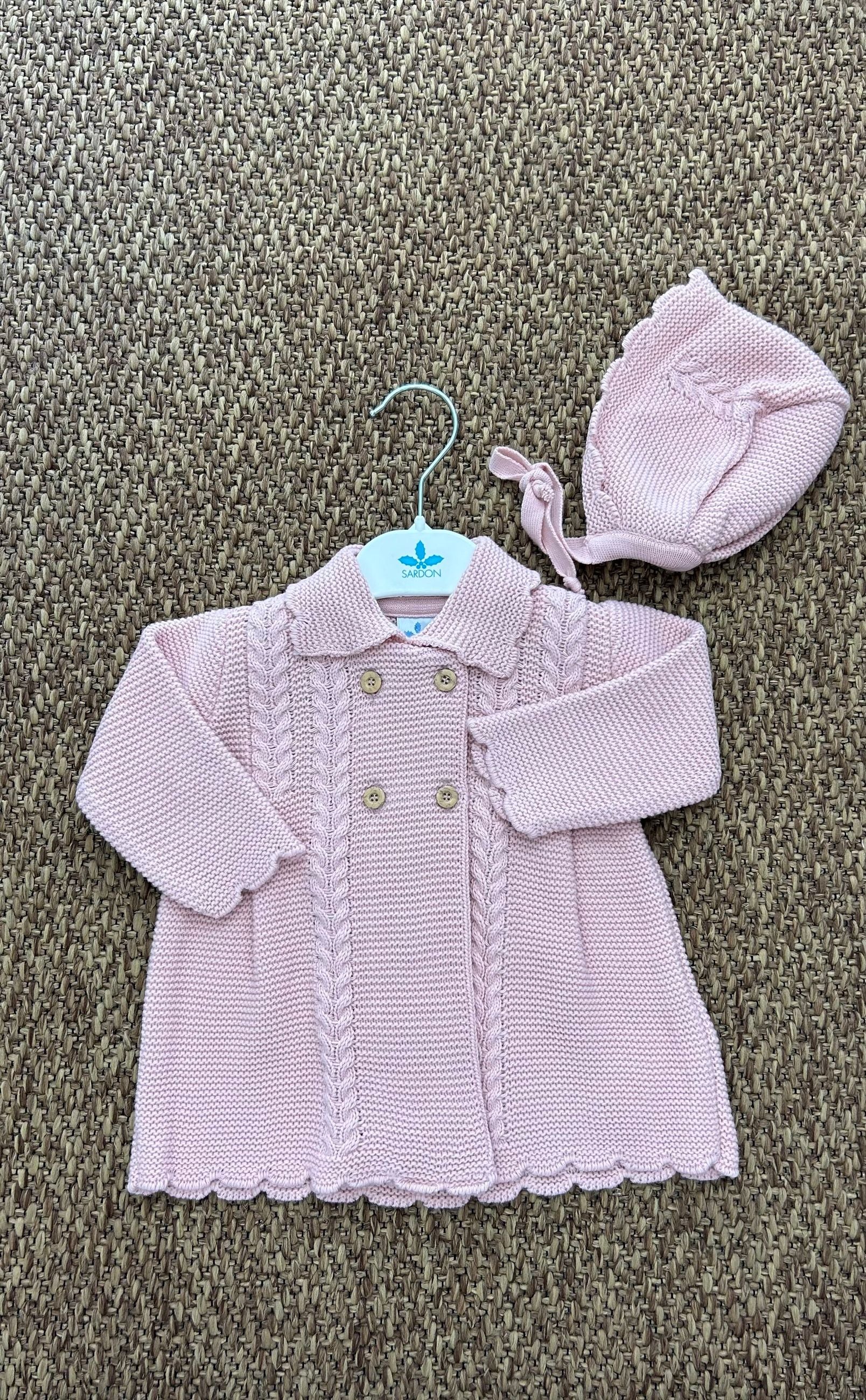 Cappottino bimba doppio petto con cuffia Sardon