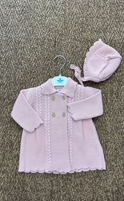 Cappottino bimba doppio petto con cuffia Sardon