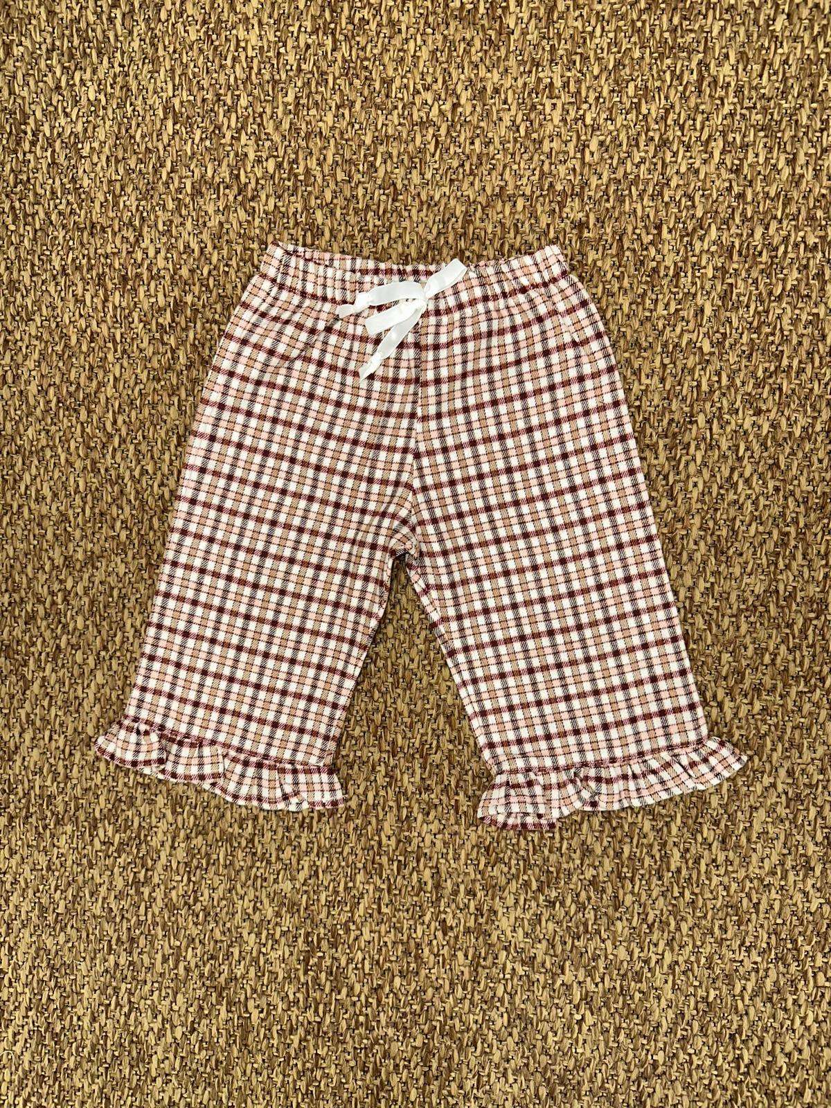 Pantalone bambina a quadri con volant Jo Milano