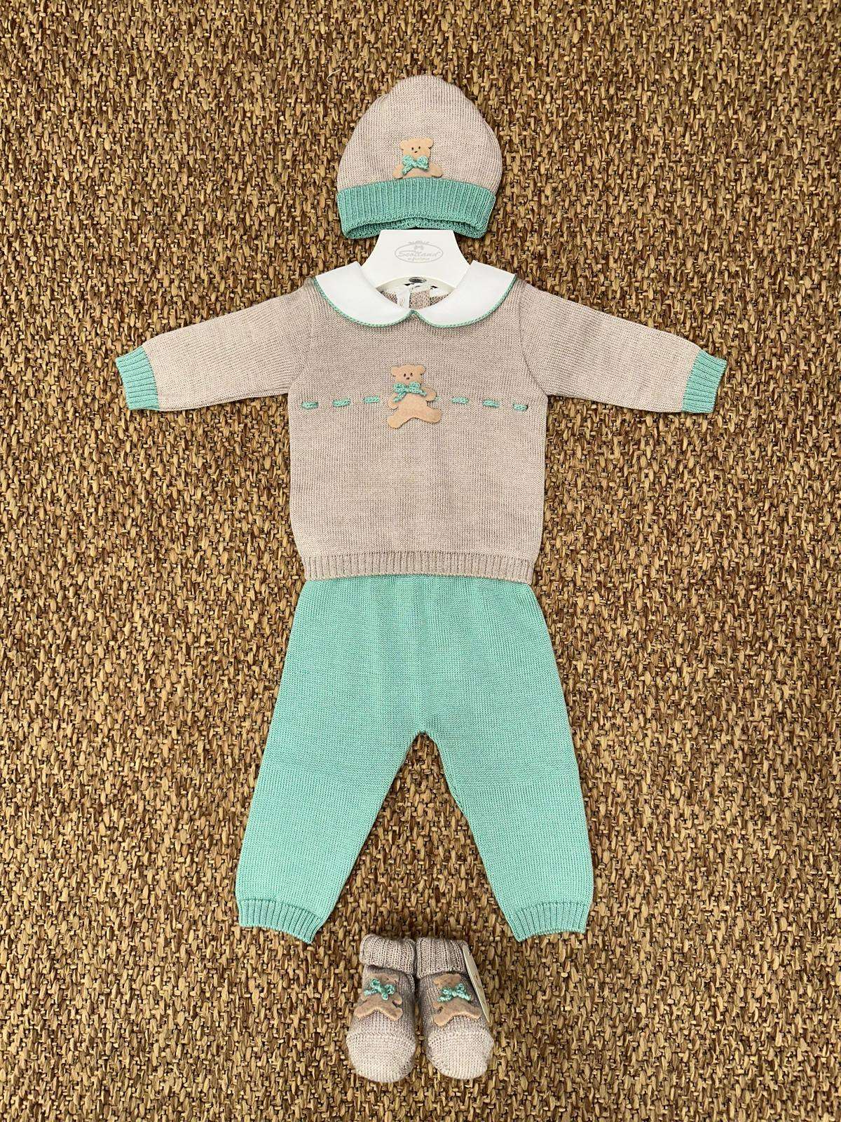 Completo neonati 2pz orsacchiotto con cappellino e scarpine Baby Lord