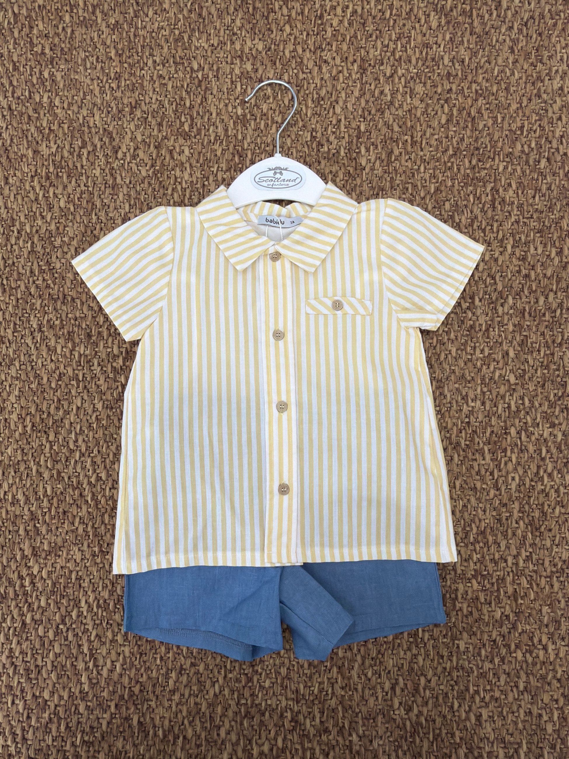 Completo bambino 2pz con camicia a righe Babidu