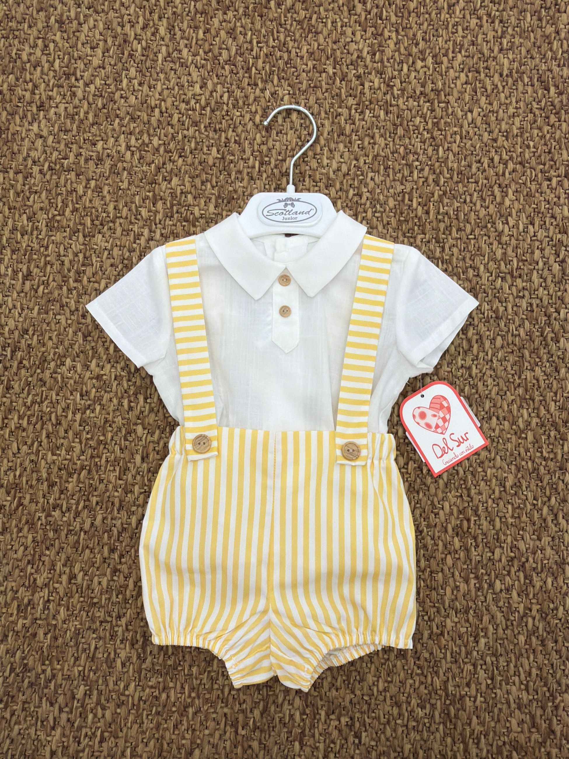 Completo bambino 2pz salopette a righe Del Sur