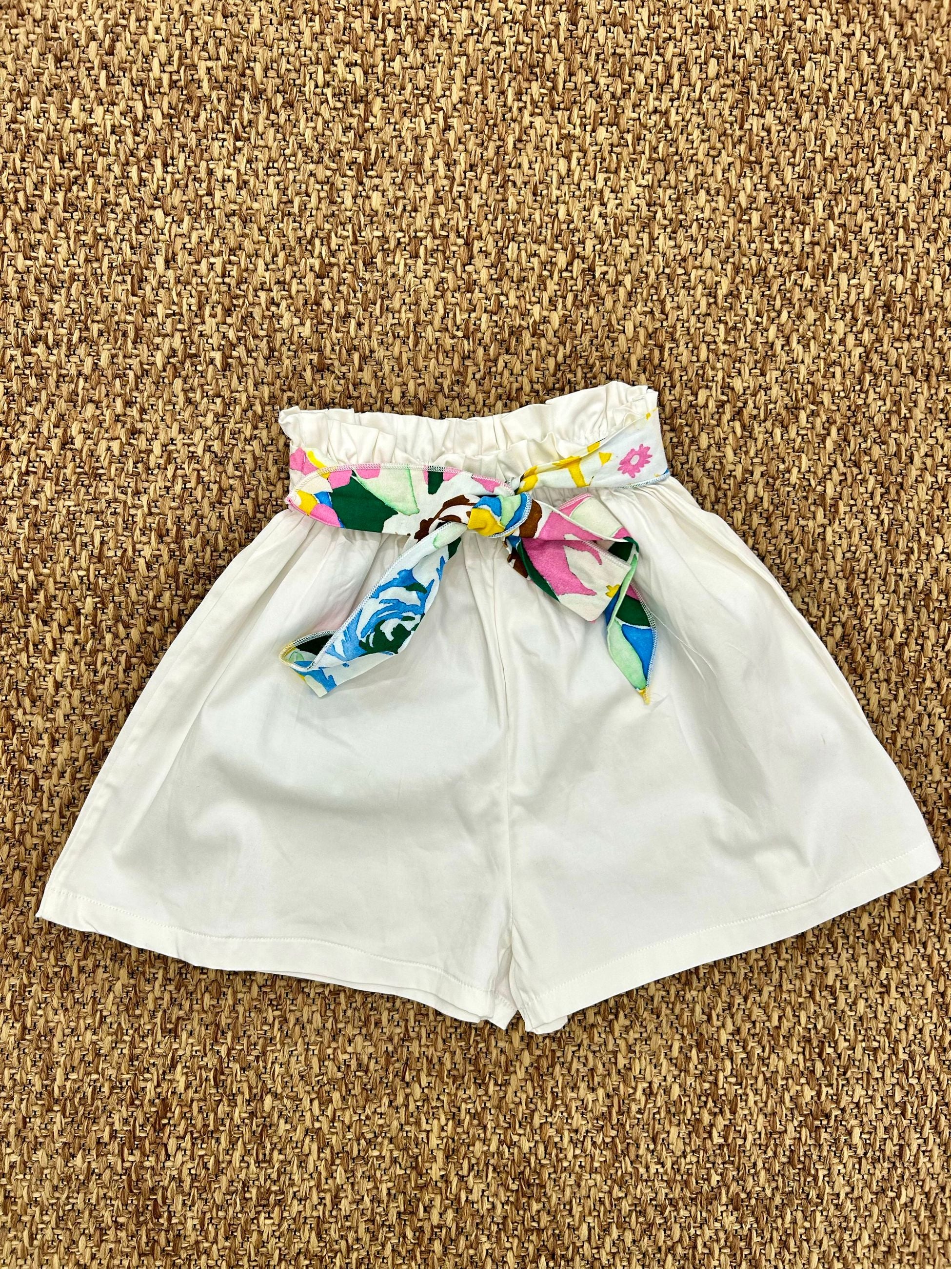 Short bimba con cintura floreale Enfant Made in Italy