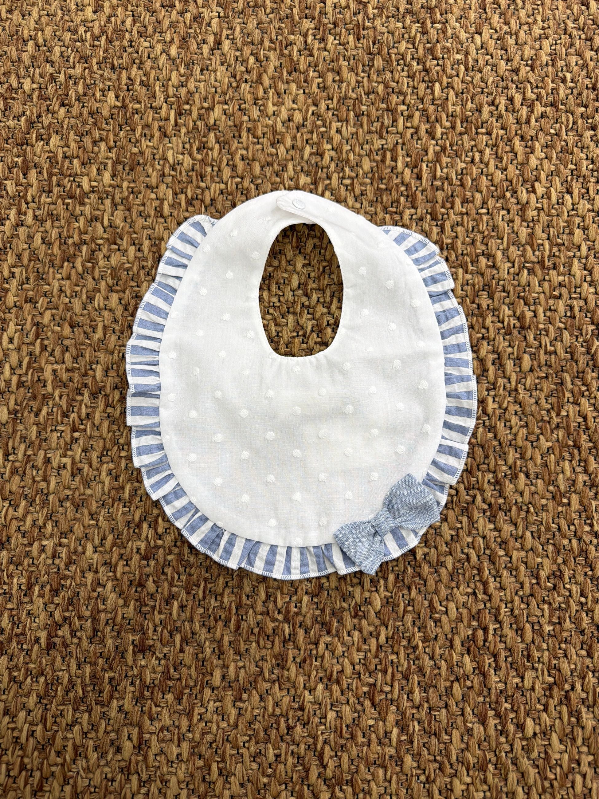 Bavaglino neonati a pois con fiocchetto Barcellino