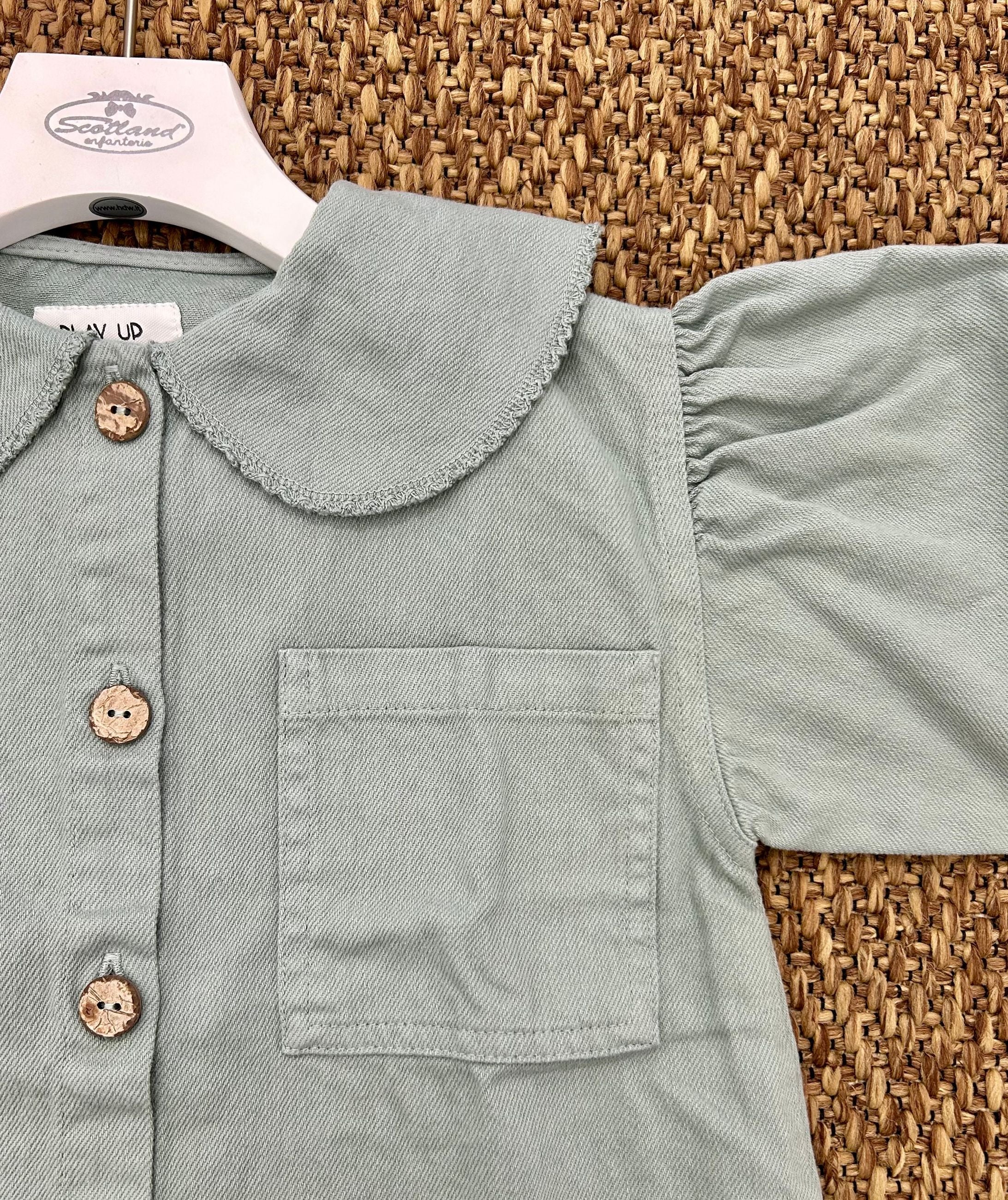 Giacca bambina in twill con colletto Play Up