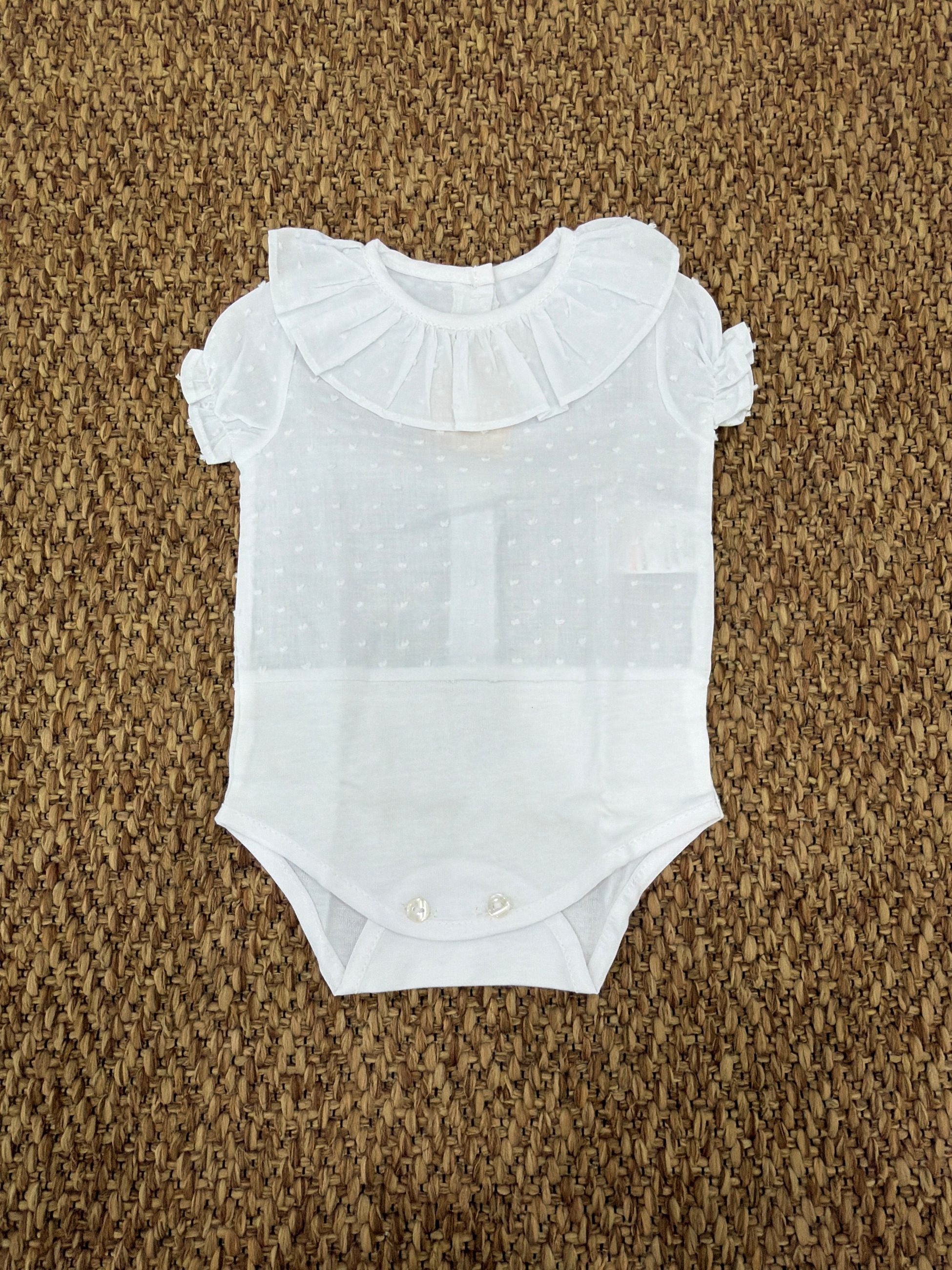 Body neonata collo rouches e manica a sbuffo Baby Fashion
