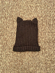 Cappello bambini di lana a costine con orecchie Wedoble