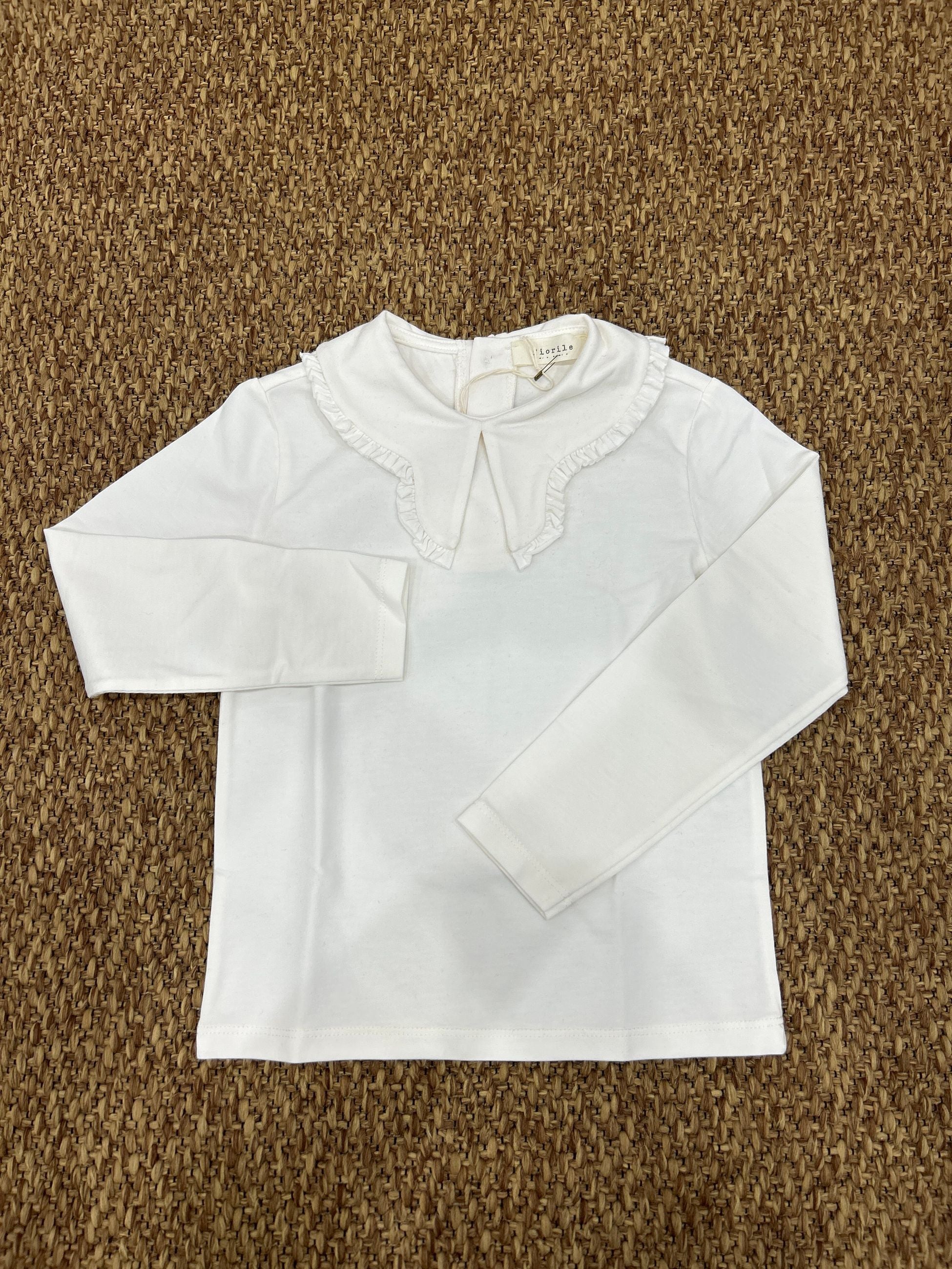 Maglia bimba colletto a punta Fiorile