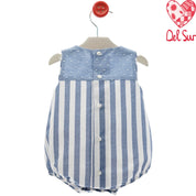 Pagliaccetto in cotone con fantasia righe Del Sur