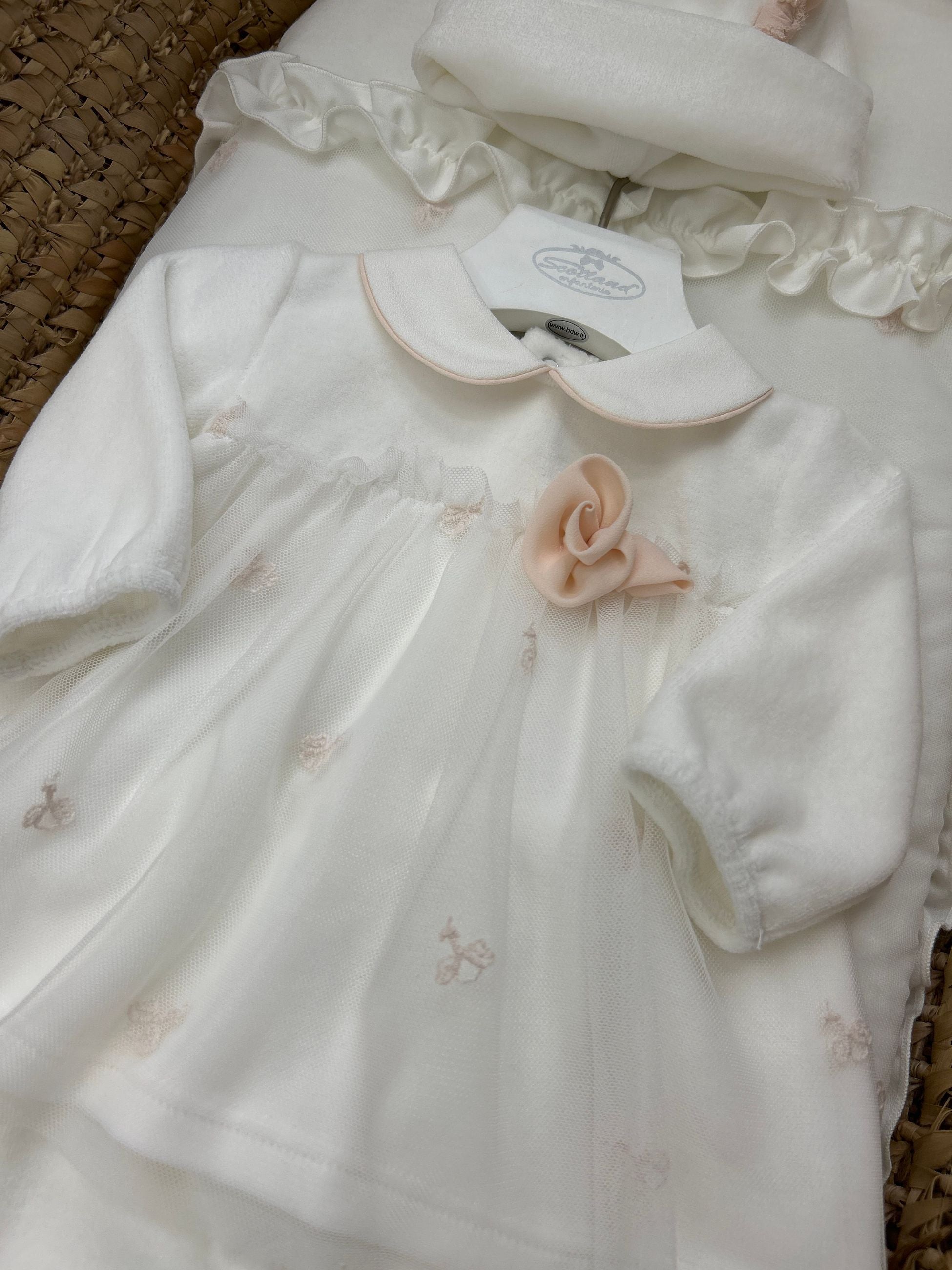 Set nascita 2pz neonata rosellina con cappellino Barcellino