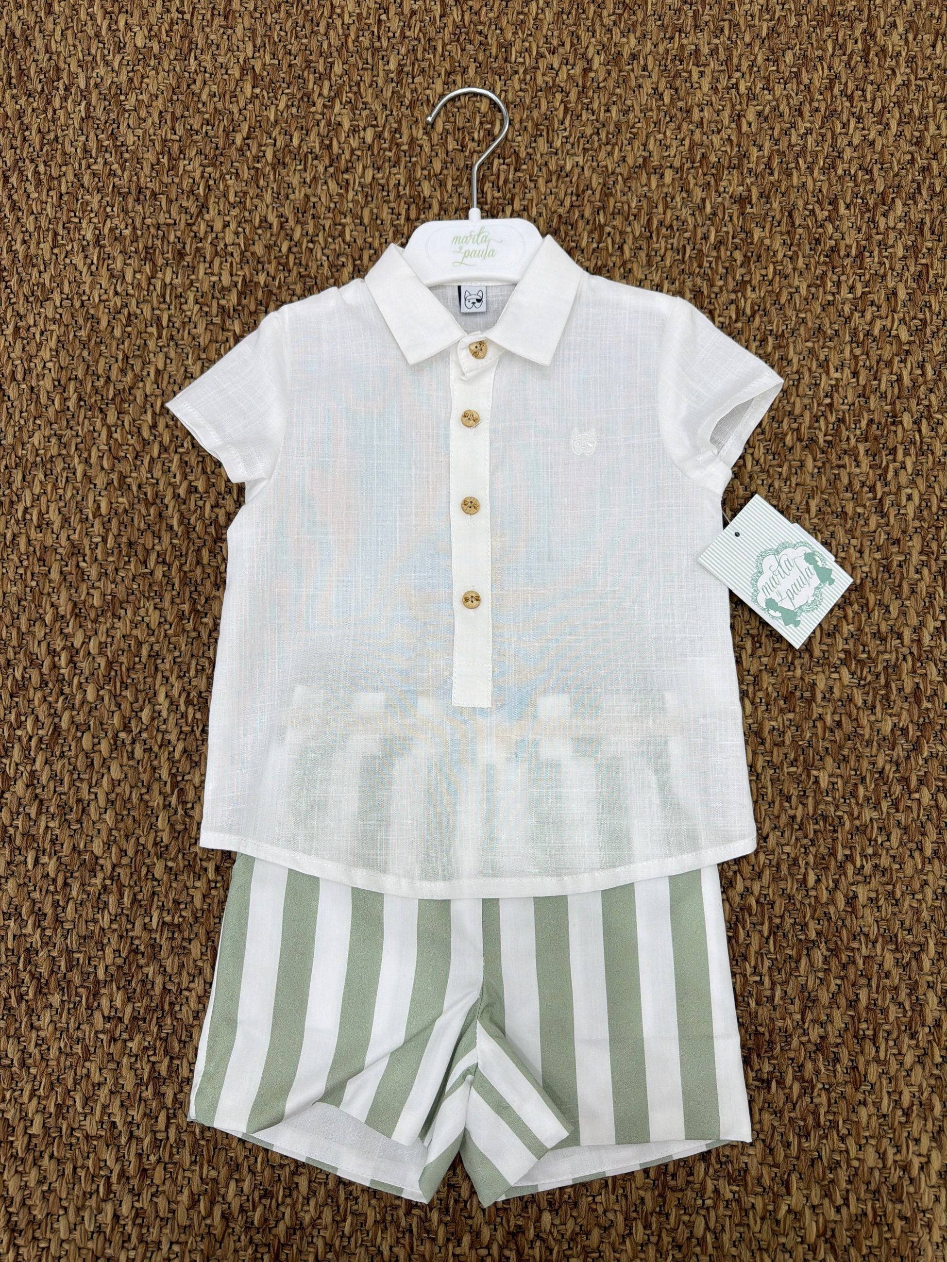 Completo bambino 2pz shorts a righe Marta y Paula