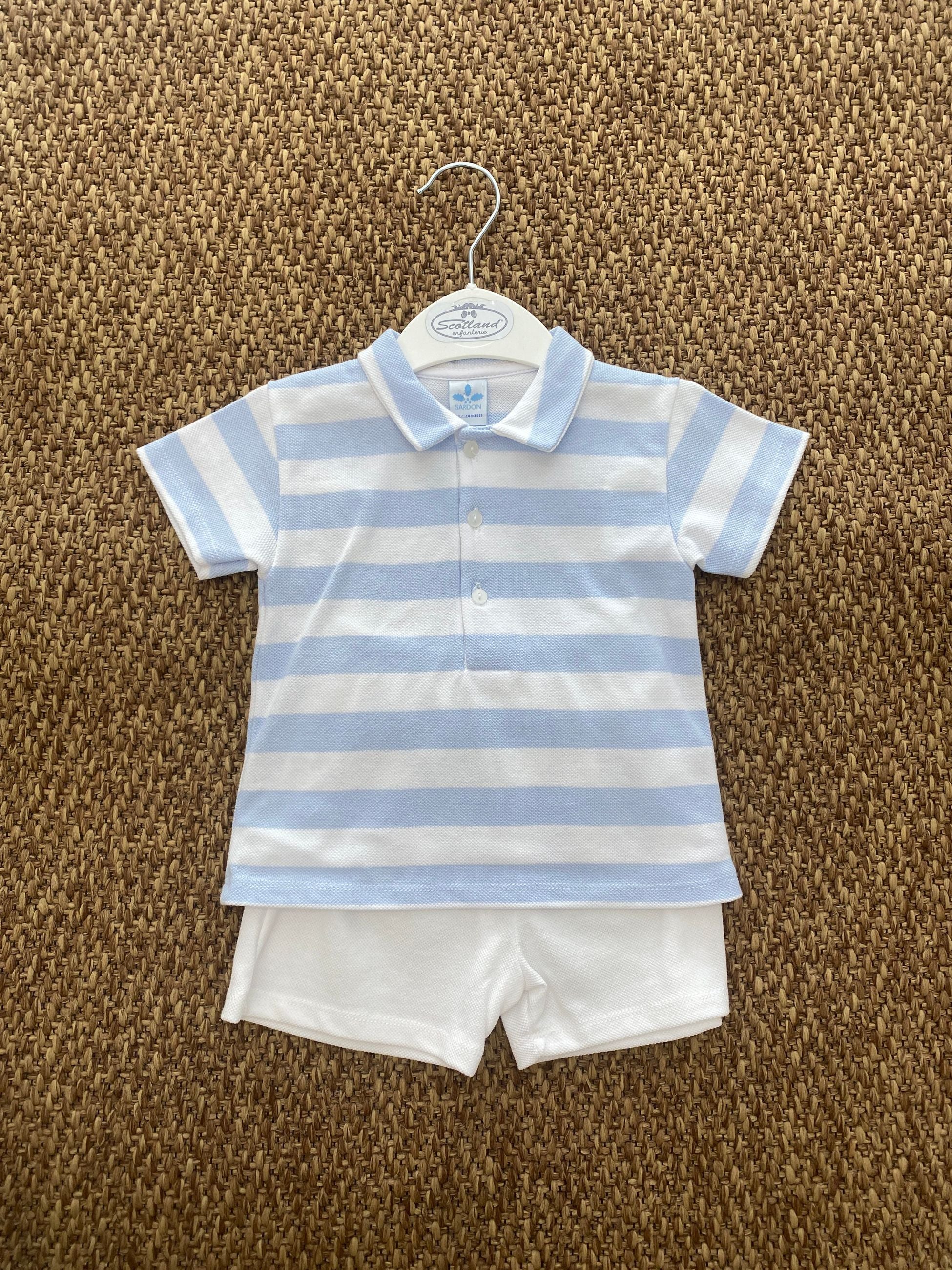 Completo bambino 2pz con polo a righe Sardon