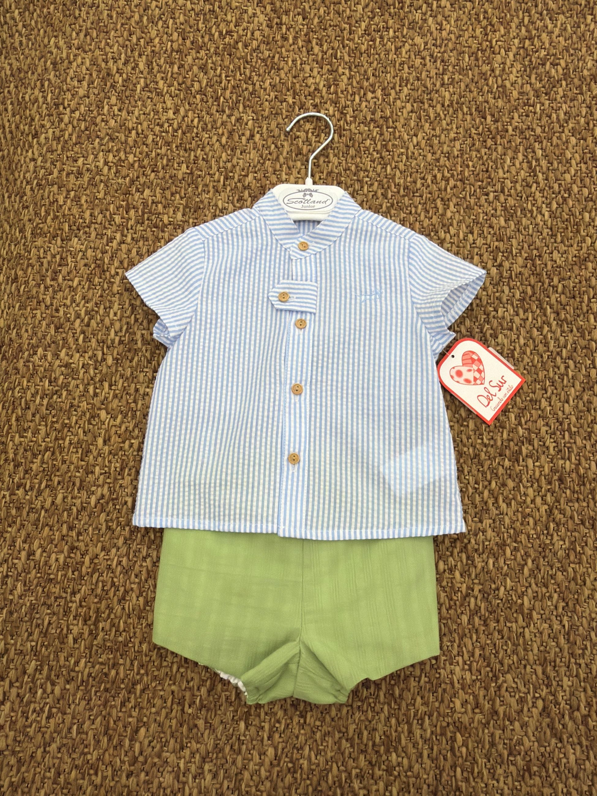 Completo bambino 2pz camicia a righe Del Sur