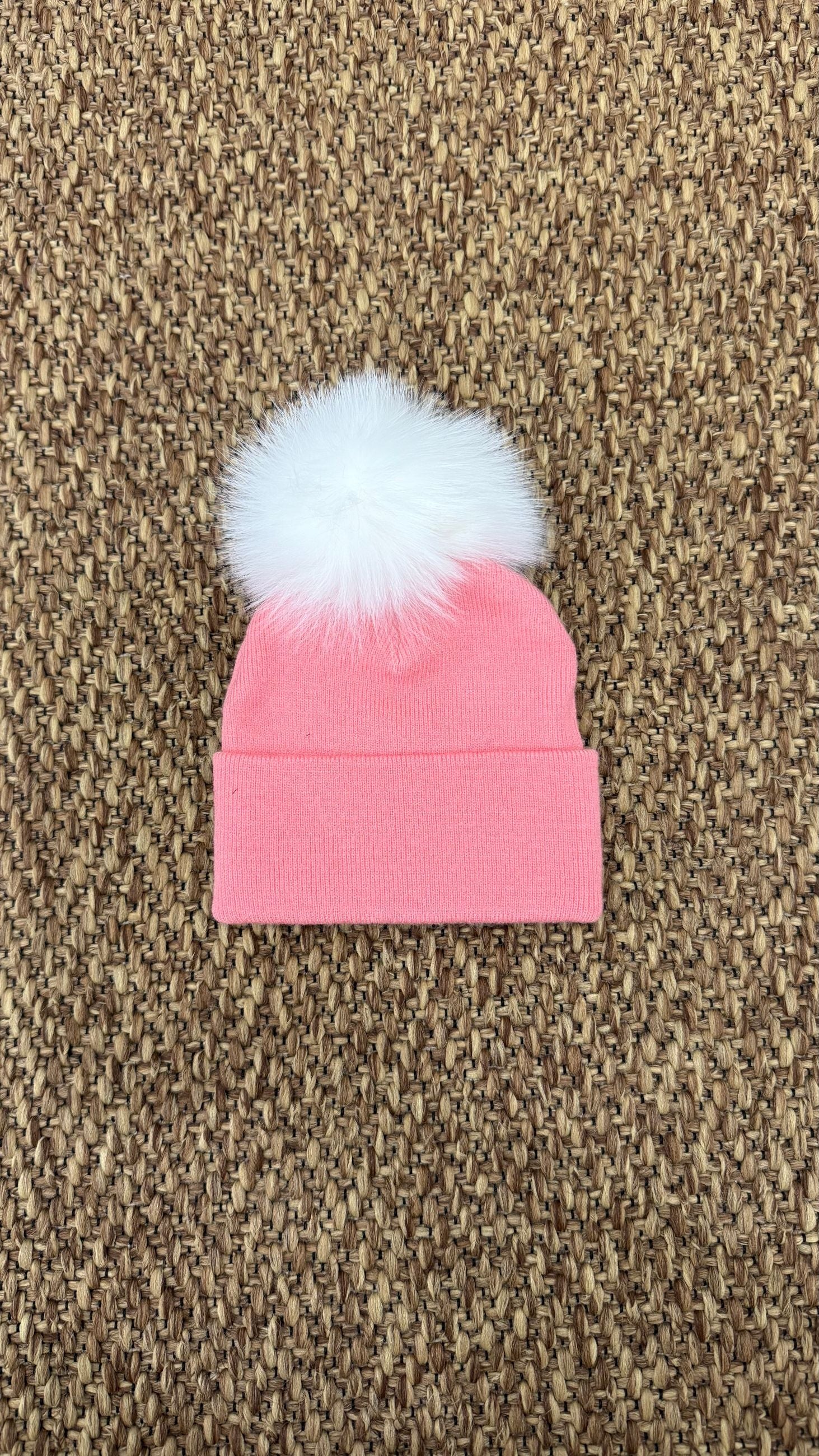 Cappello bimbi liscio con pon pon Enfant Made in Italy