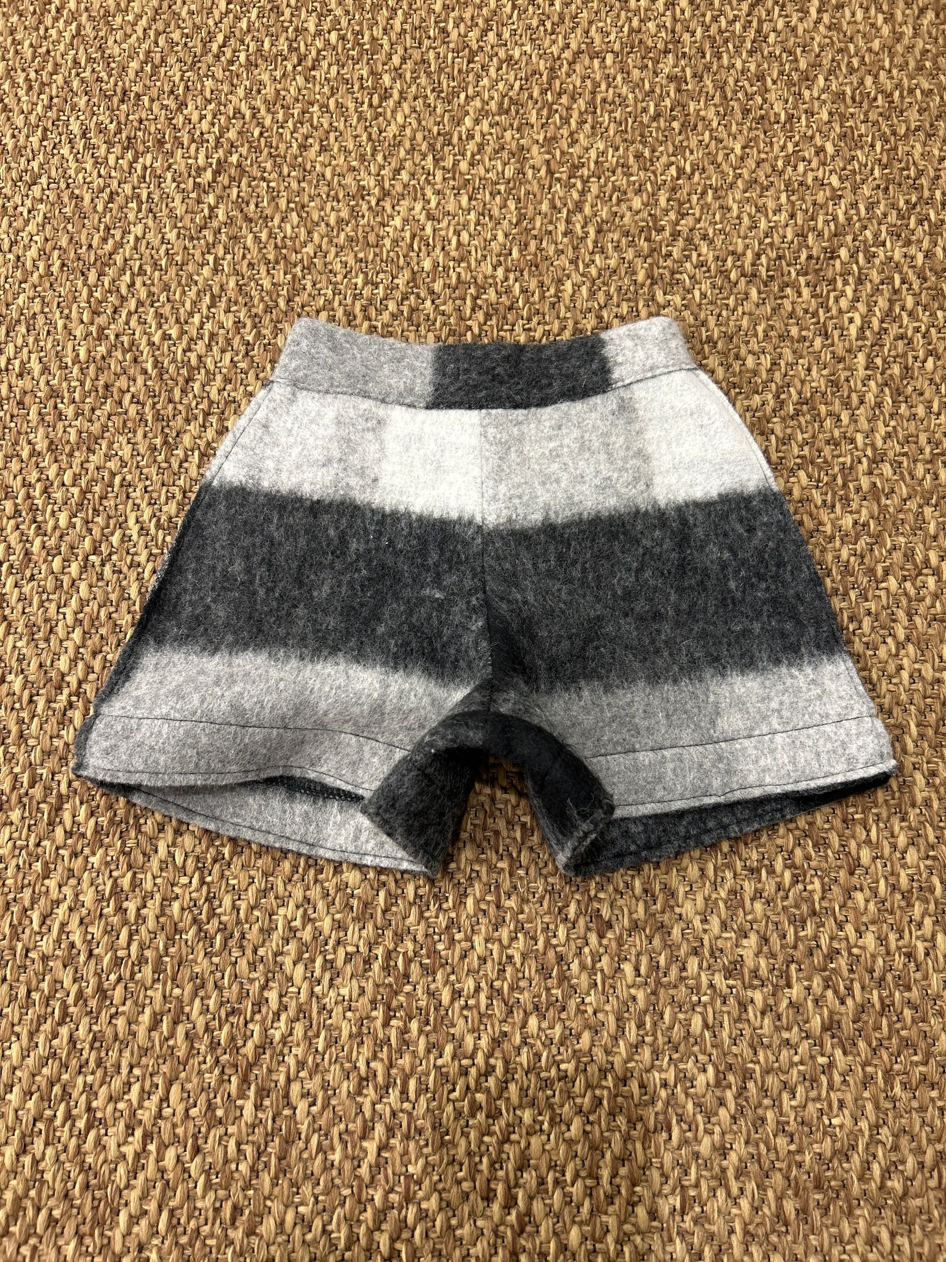 Shorts bambina lana a quadroni Fiorile