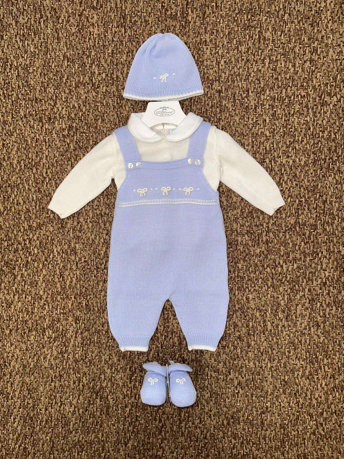 Completo neonati 2pz fiocchetti con scarpine e cappellino Bebè di Almy