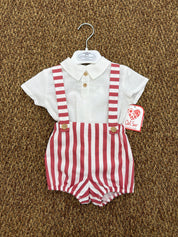 Completo bambino 2pz salopette a righe Del Sur