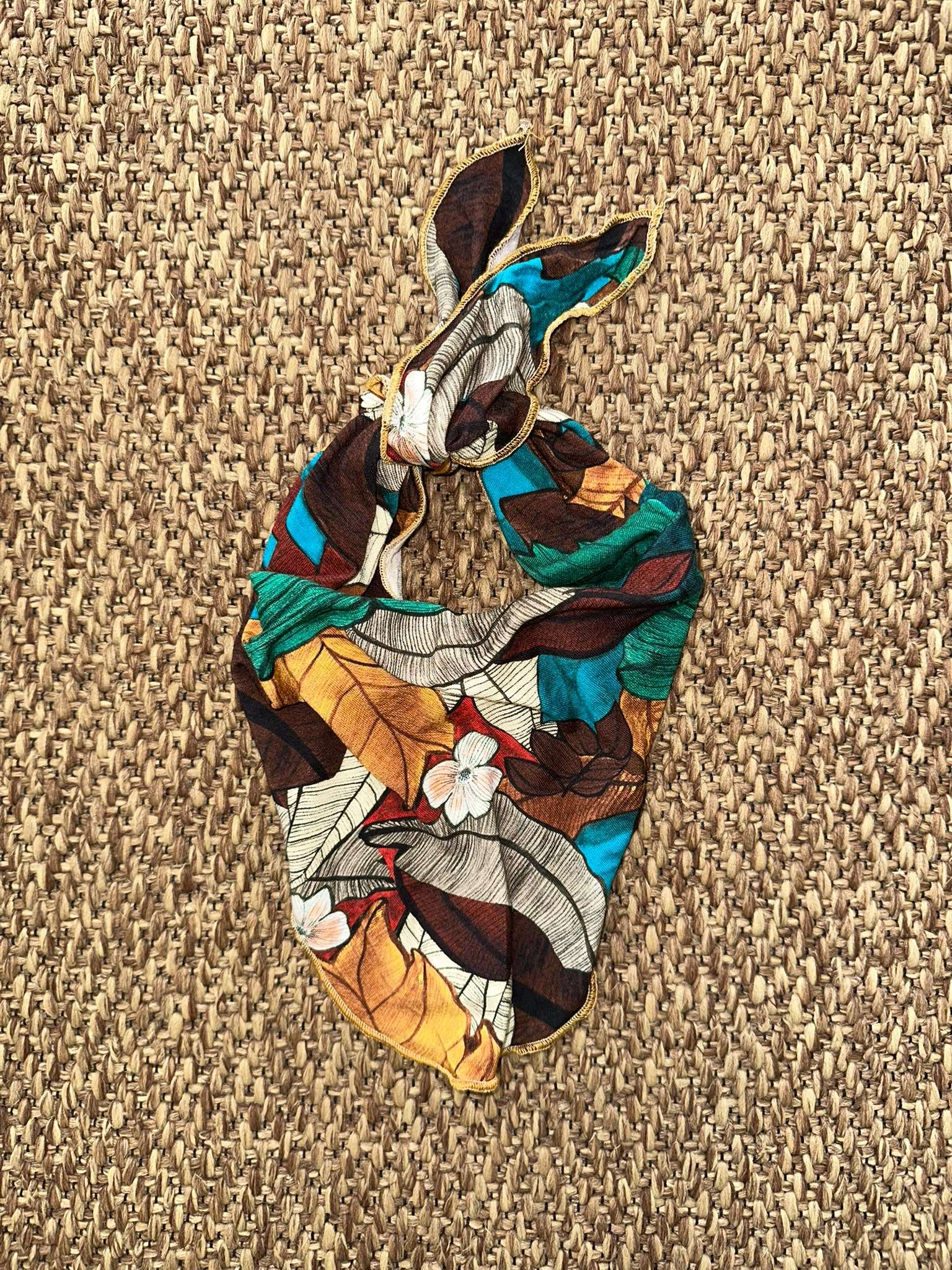 Foulard bimbi fantasia foglie Enfant Made in Italy