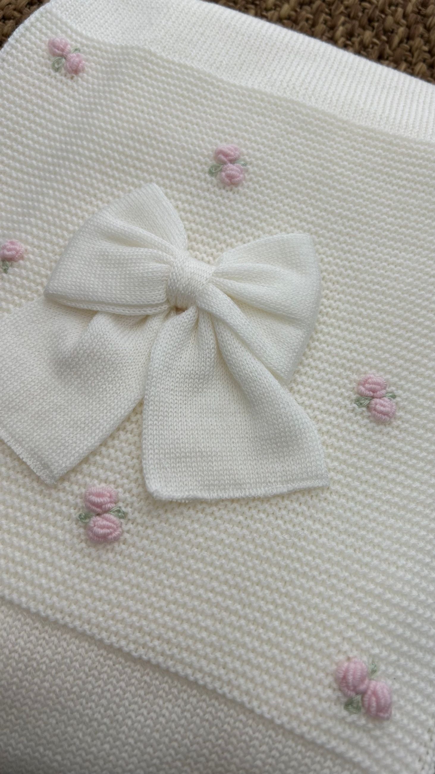 Scialle neonati fiocco grande Baby Lord
